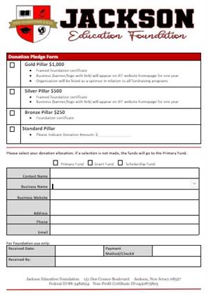 screenshot of donation form